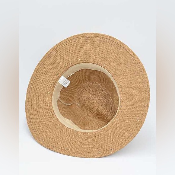 Western Pearl Cowboy Fedora Wide Brim Straw Floppy Hat - Picture 5 of 6